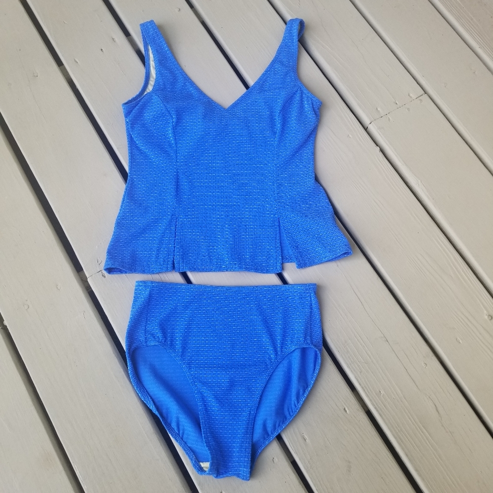 10 blue 2 piece swimsuit